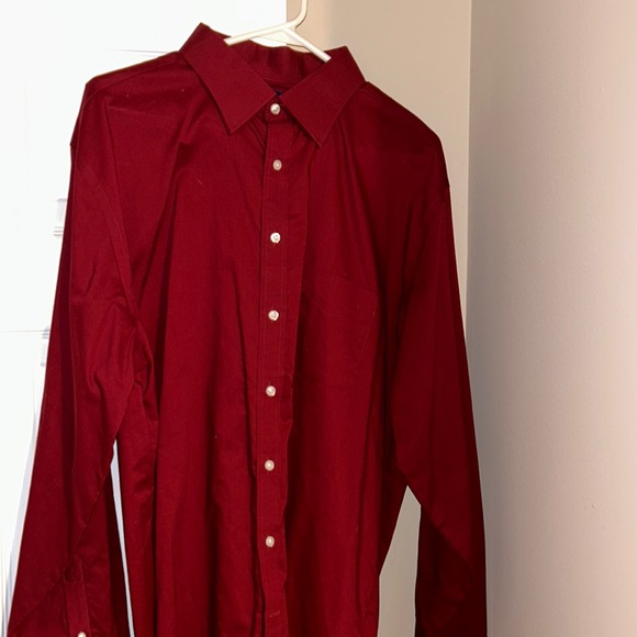 Stafford dark red dress shirt - Picture 1 of 2